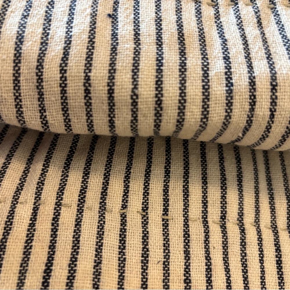 Striped Fabric in Black and Cream baby blanket